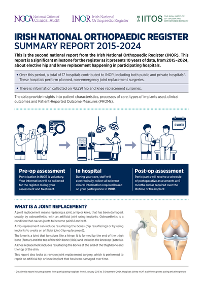 Irish National Orthopaedic Register Summary Report 2015-2024 Image